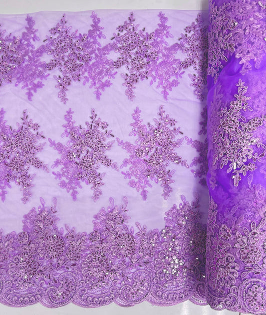 Embroidered Tulle - Lavender